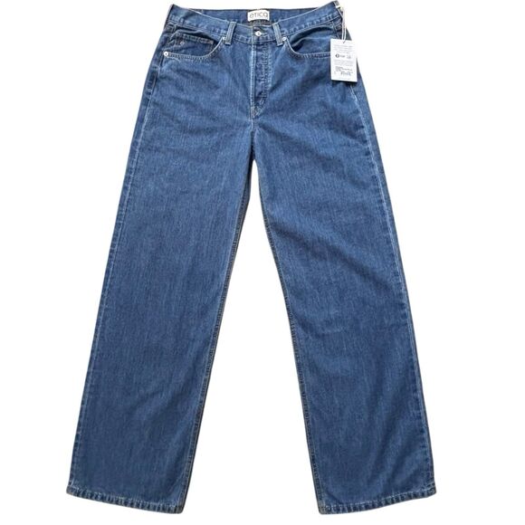 Ética x Anthropologie Stanton Relaxed Wide Leg Jeans Medium Blue Size 29 - Picture 1 of 10